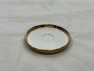 Green and Gold Coffee Cups Circle Plate