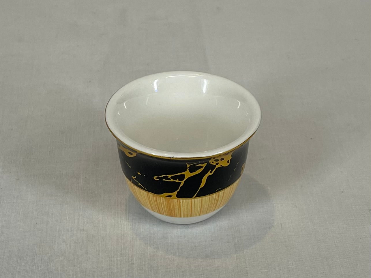 Black and Gold Wooden Design Coffee and Tea Cups Set