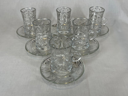 Silver Arabic Letters Coffee and Tea cup Set