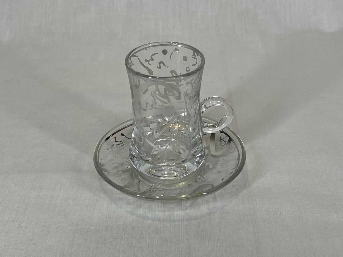 Silver Arabic Letters Coffee and Tea cup Set