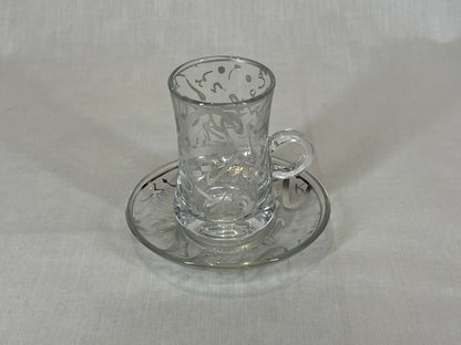 Silver Arabic Letters Coffee and Tea cup Set