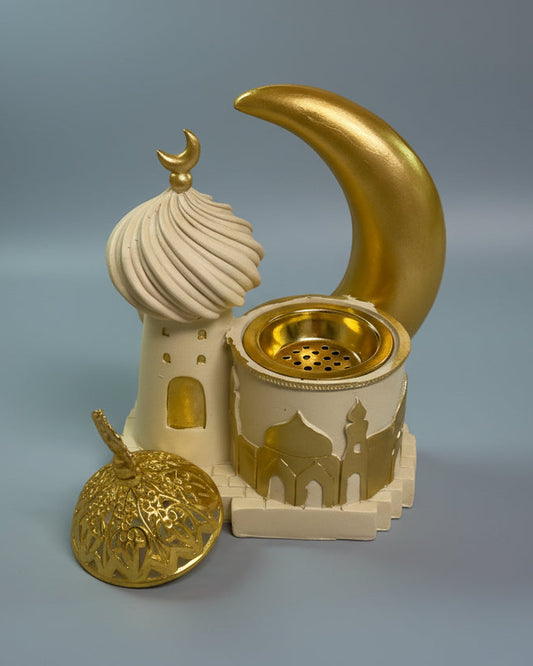 Beige Mosque Design Bakhoor Burner