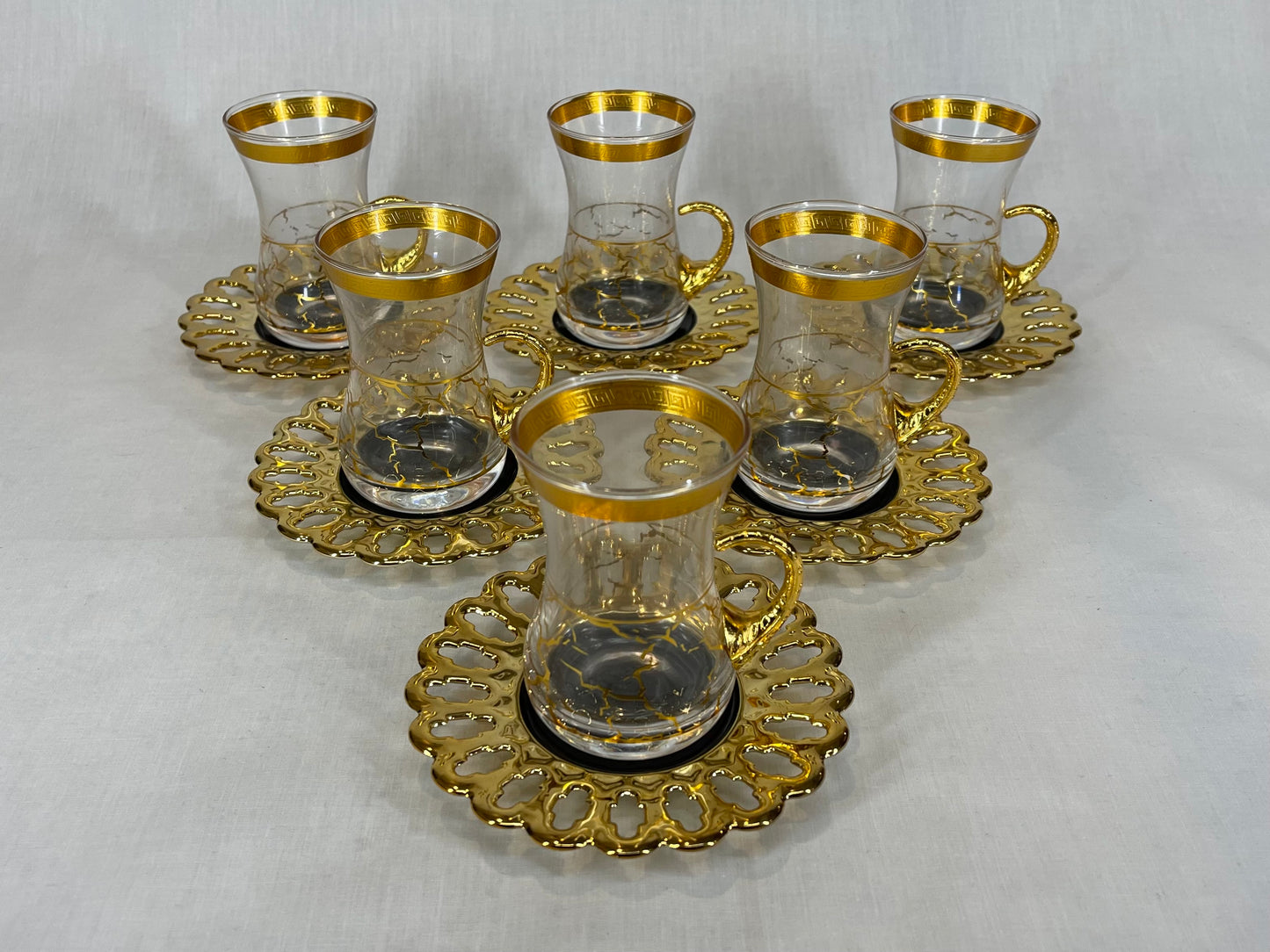 Black and Gold Coffee and Tea Cups Set