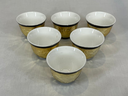 Black and Gold Coffee and Tea Cups Set