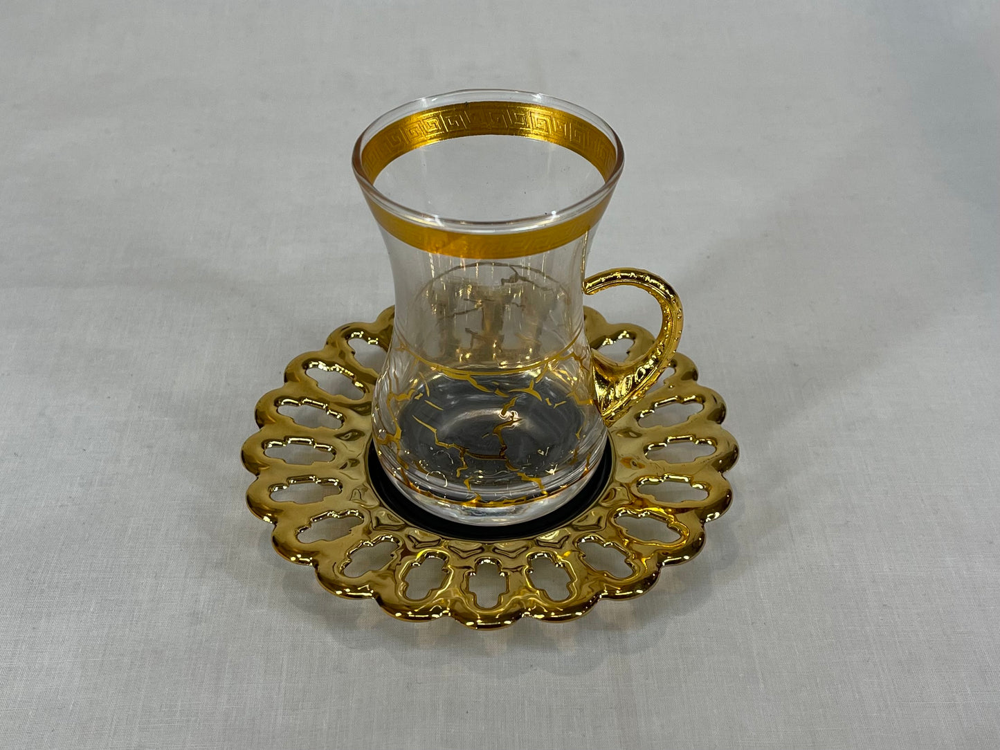 Black and Gold Coffee and Tea Cups Set