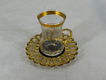 Black and Gold Coffee and Tea Cups Set