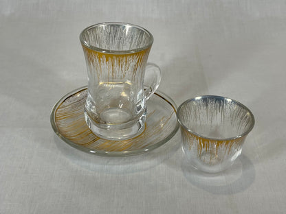 Gold Drip Design Coffee and Tea Cup Set