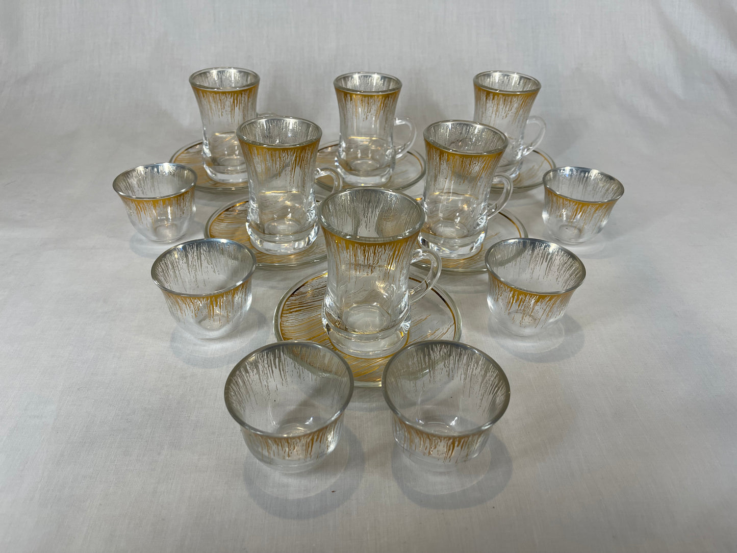 Gold Drip Design Coffee and Tea Cup Set