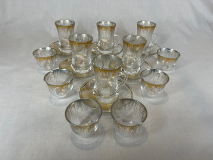 Gold Drip Design Coffee and Tea Cup Set