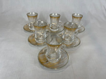 Gold Drip Design Coffee and Tea Cup Set