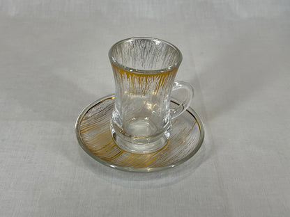 Gold Drip Design Coffee and Tea Cup Set