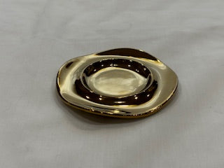 Pink and Gold Coffee Cups Drip Design Gold Plate