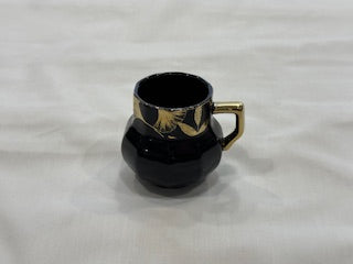 Black and Gold Coffee Cups Rectangle Plate