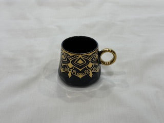 Black and Gold Coffee Cups Triangle Plate