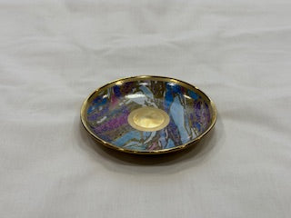 Blue and Gold Coffee Cups Line Design