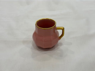 Pink and Gold Coffee Cups Rectangle Plate