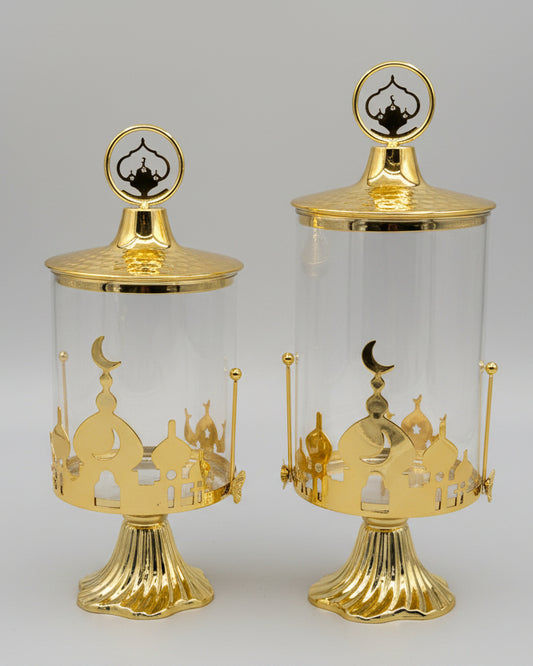 Gold Decorative Glass Container