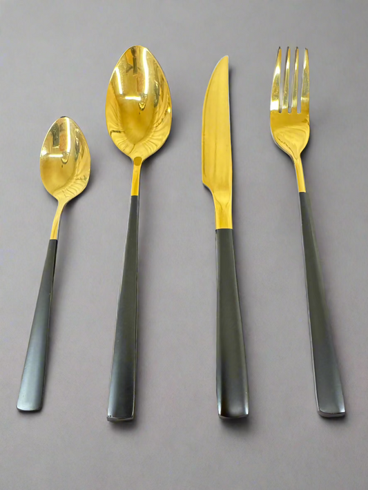 Wide Handle Gold Cutlery Set