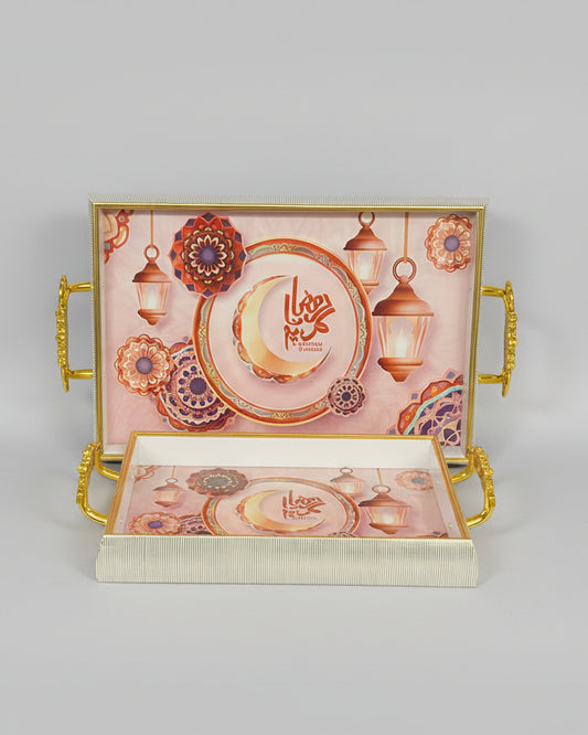 White Ramadan Serving Trays