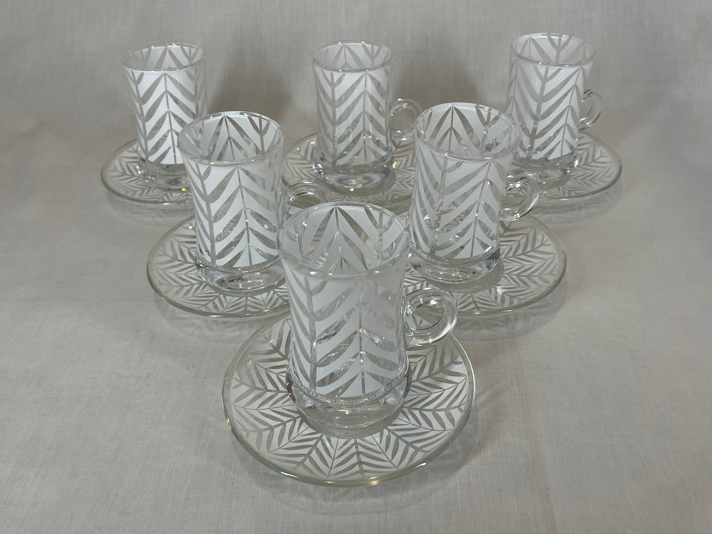 White Leaf Design Coffee and Tea Cups