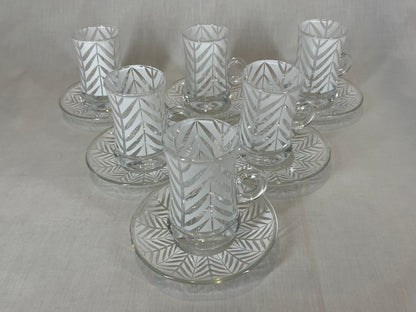 White Leaf Design Coffee and Tea Cups