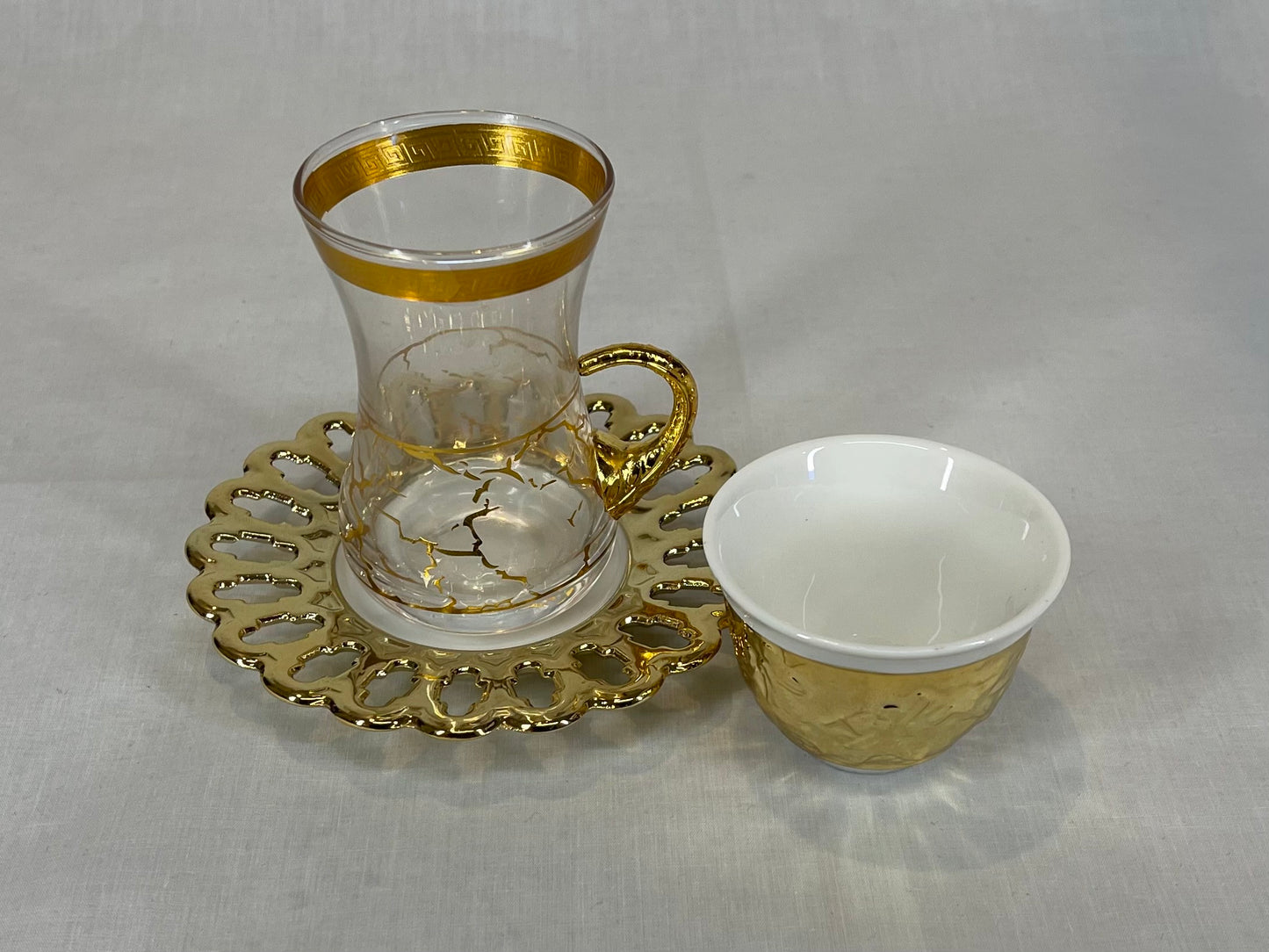 White and Gold Coffee and Tea Set