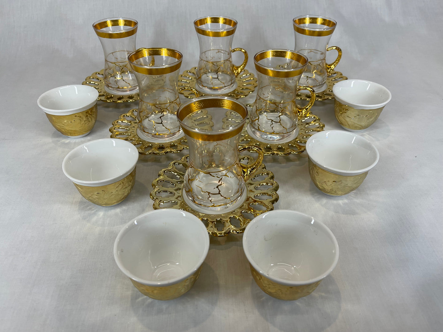 White and Gold Coffee and Tea Set
